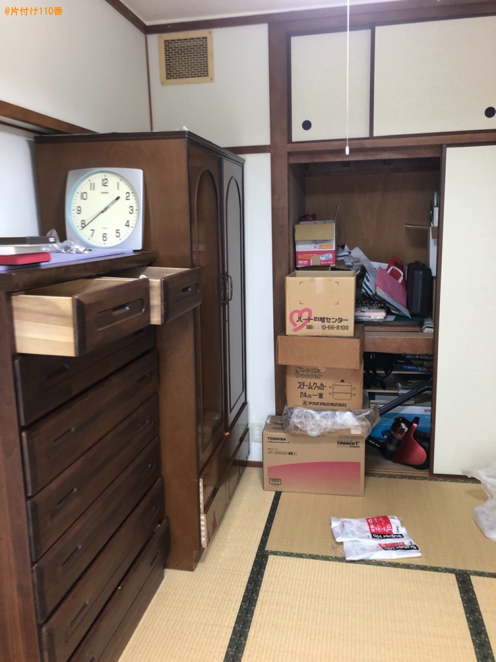 【下関市新地町】エアコン、冷蔵庫、ダイニングテーブル等の回収